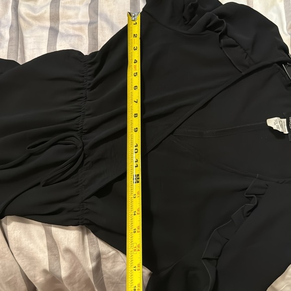 TEEZE ME Womens Black Tie Elbow Sleeve Above The Knee Evening Wrap - Picture 3 of 13